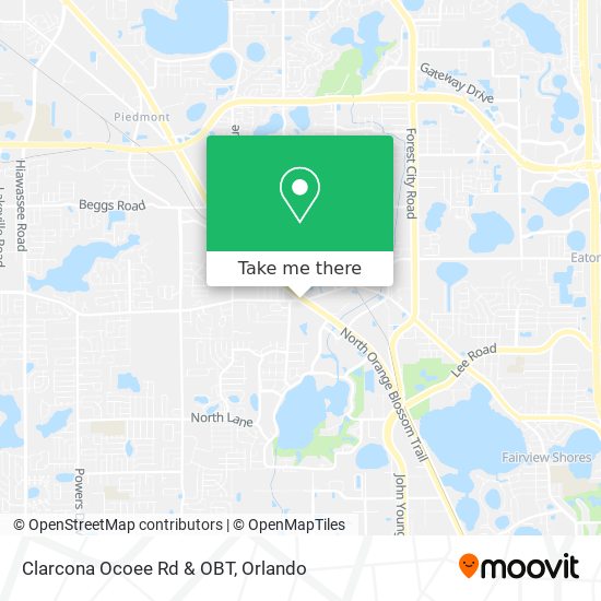 Clarcona Ocoee Rd & OBT map