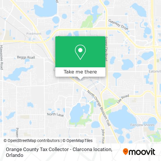 Mapa de Orange County Tax Collector - Clarcona location