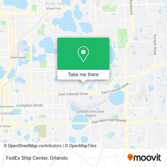 FedEx Ship Center map