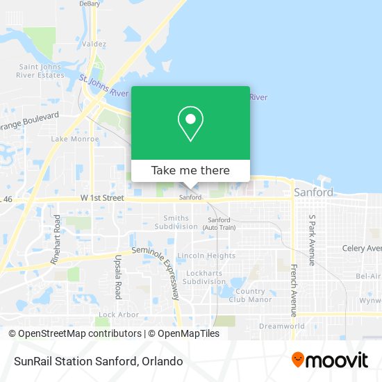 SunRail Station Sanford map