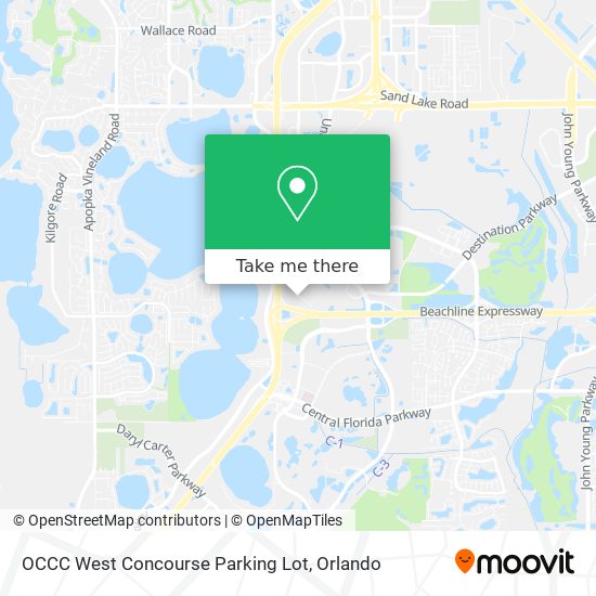 OCCC West Concourse Parking Lot map