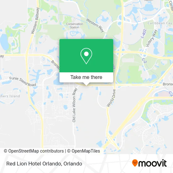 Red Lion Hotel Orlando map