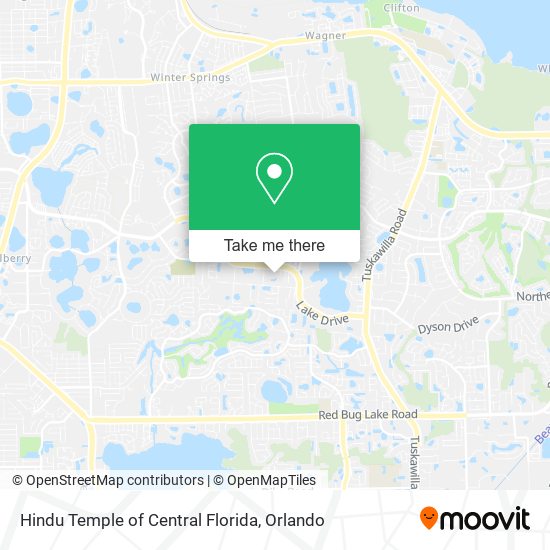 Hindu Temple of Central Florida map