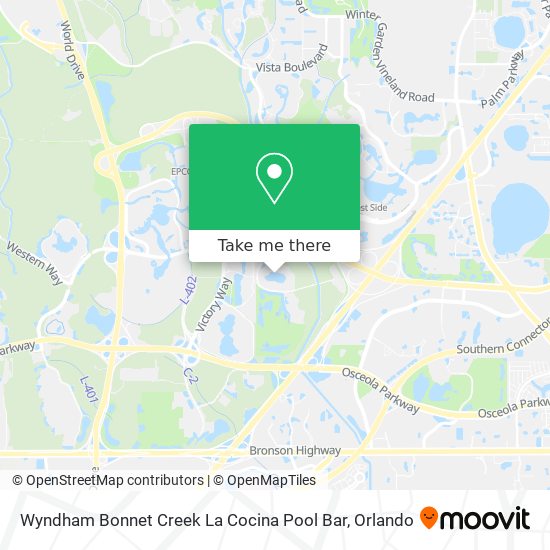Wyndham Bonnet Creek La Cocina Pool Bar map