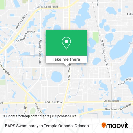 BAPS Swaminarayan Temple Orlando map