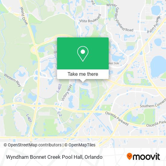 Mapa de Wyndham Bonnet Creek Pool Hall