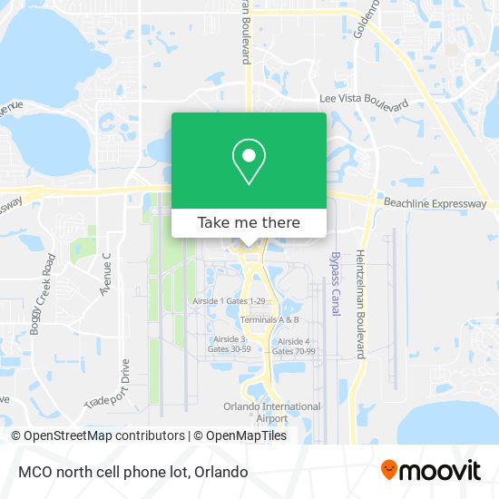 Mapa de MCO north cell phone lot