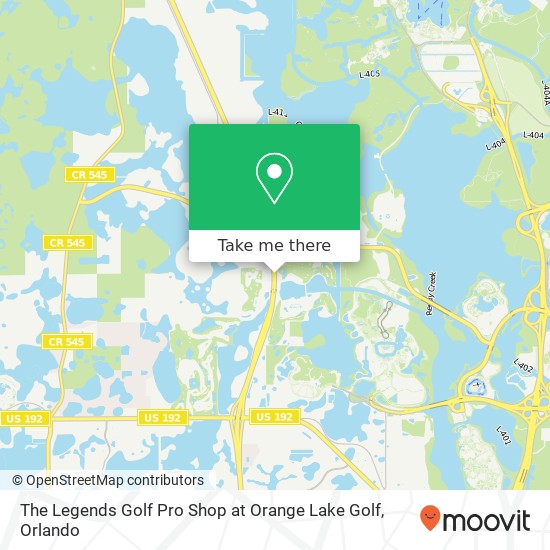 Mapa de The Legends Golf Pro Shop at Orange Lake Golf