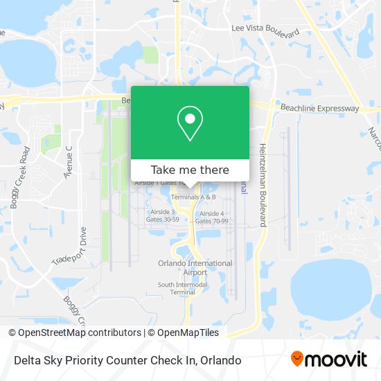 Mapa de Delta Sky Priority Counter Check In