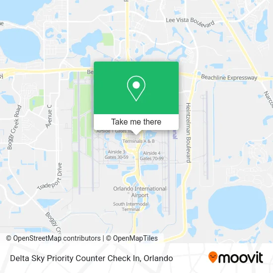Delta Sky Priority Counter Check In map