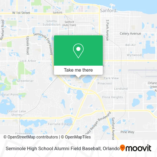 Seminole High School Alumni Field Baseball map