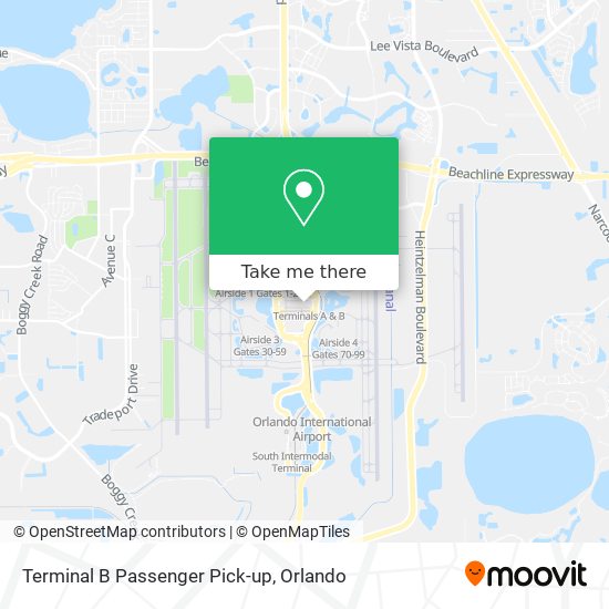 Mapa de Terminal B Passenger Pick-up