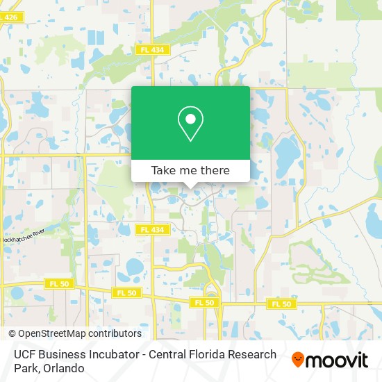 UCF Business Incubator - Central Florida Research Park map