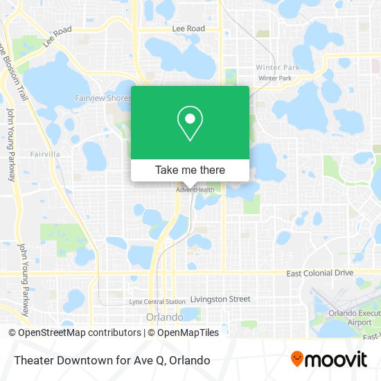 Theater Downtown for Ave Q map