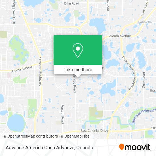 Mapa de Advance America Cash Advanve