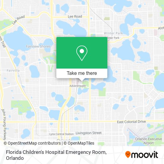 Mapa de Florida Children's Hospital Emergency Room