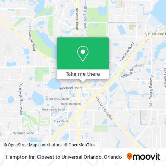 Mapa de Hampton Inn Closest to Universal Orlando