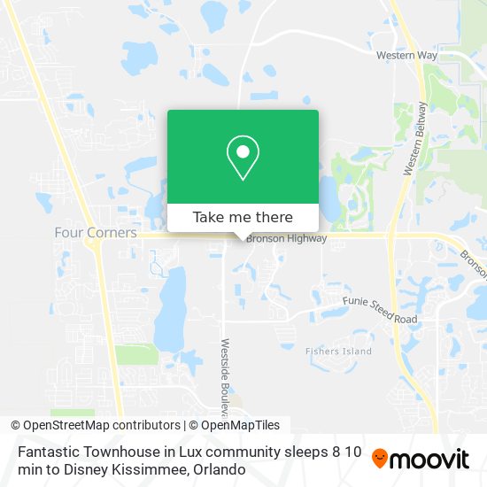 Mapa de Fantastic Townhouse in Lux community sleeps 8 10 min to Disney Kissimmee