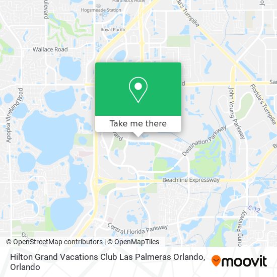 Mapa de Hilton Grand Vacations Club Las Palmeras Orlando