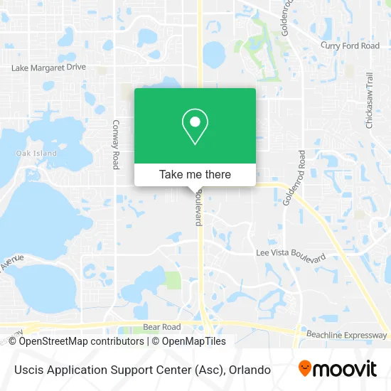 Mapa de Uscis Application Support Center (Asc)