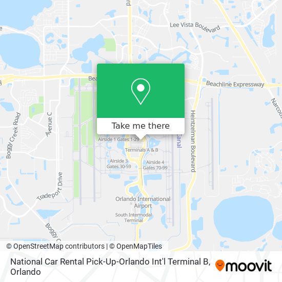 Mapa de National Car Rental Pick-Up-Orlando Int'l Terminal B