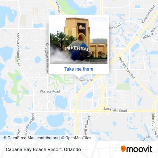 Cabana Bay Beach Resort map