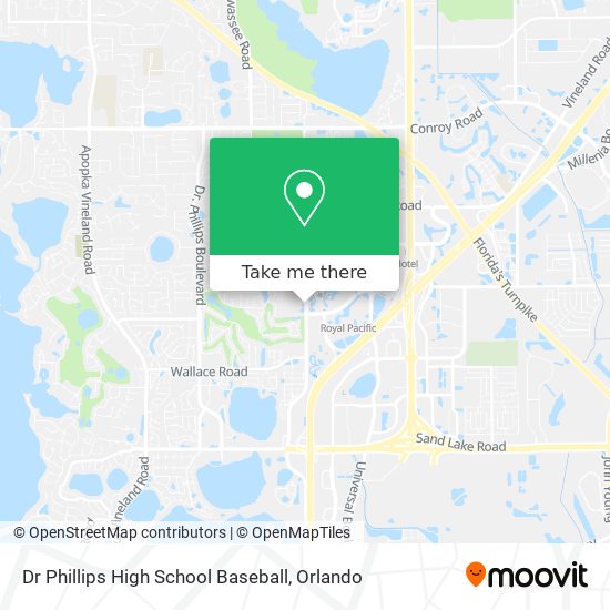 Dr Phillips High School Baseball map