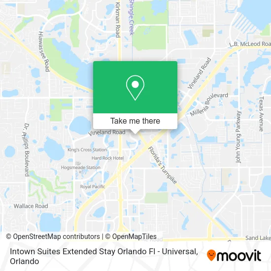 Mapa de Intown Suites Extended Stay Orlando Fl - Universal