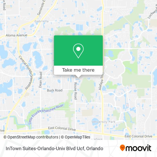 Mapa de InTown Suites-Orlando-Univ Blvd Ucf