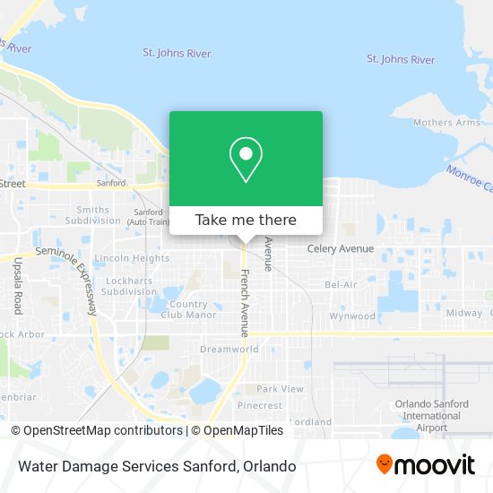 Water Damage Services Sanford map