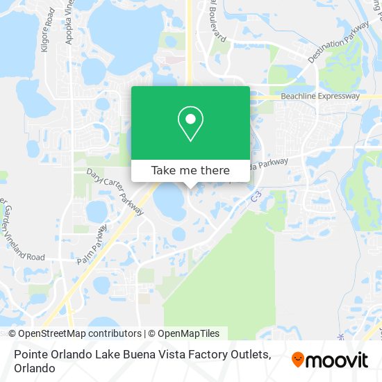 Mapa de Pointe Orlando Lake Buena Vista Factory Outlets