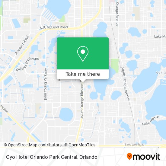 Oyo Hotel Orlando Park Central map