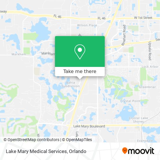 Lake Mary Medical Services map