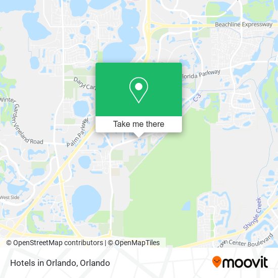 Hotels in Orlando map