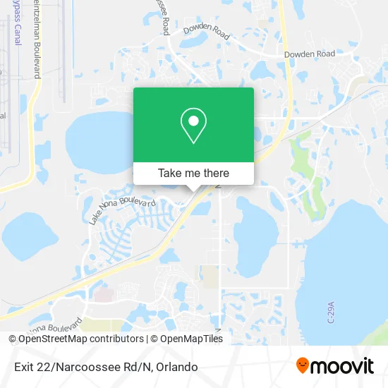 Exit 22/Narcoossee Rd/N map