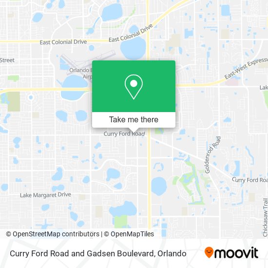 Curry Ford Road and Gadsen Boulevard map