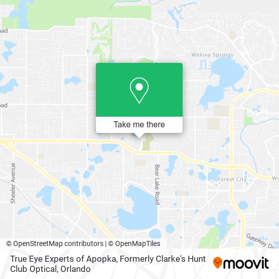 Mapa de True Eye Experts of Apopka, Formerly Clarke's Hunt Club Optical