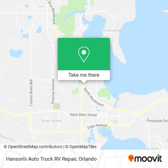 Hanson's Auto Truck RV Repair map