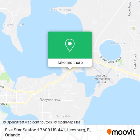 Mapa de Five Star Seafood 7609 US-441, Leesburg, Fl