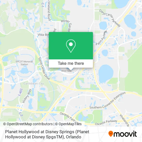 Mapa de Planet Hollywood at Disney Springs