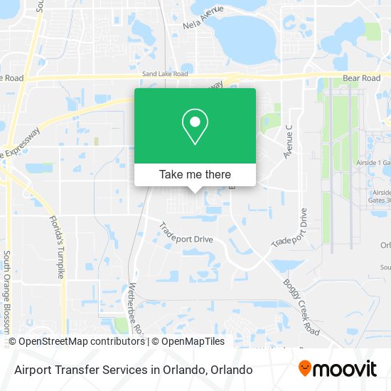 Mapa de Airport Transfer Services in Orlando