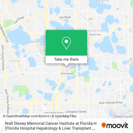 Walt Disney Memorial Cancer Institute at Florida H map
