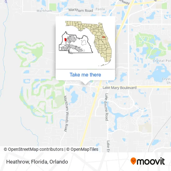 Heathrow, Florida map