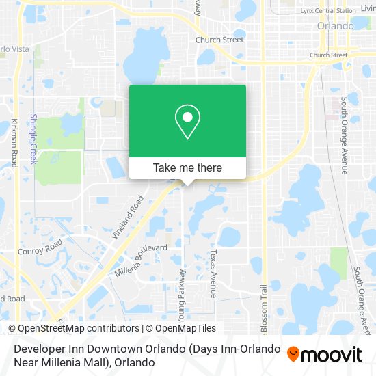 Mapa de Developer Inn Downtown Orlando (Days Inn-Orlando Near Millenia Mall)