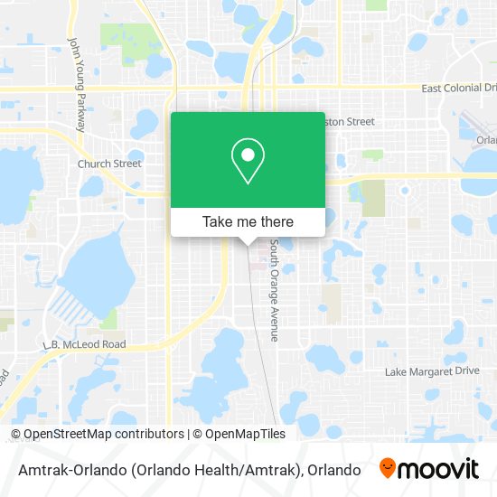 Mapa de Amtrak-Orlando (Orlando Health / Amtrak)