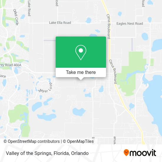 Valley of the Springs, Florida map