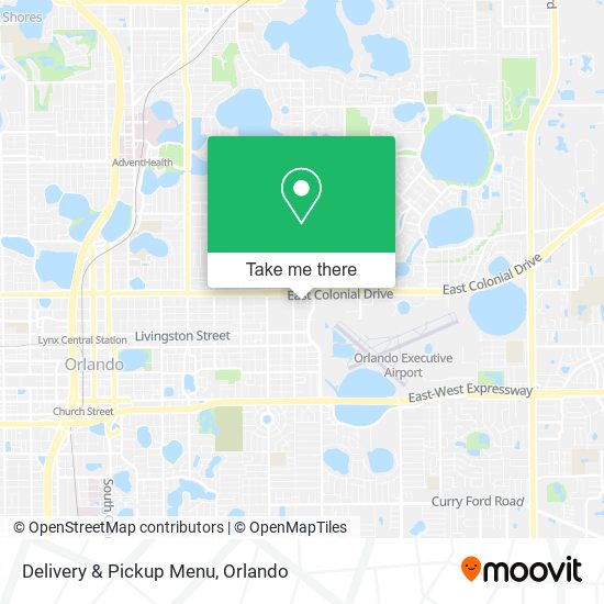 Delivery & Pickup Menu map