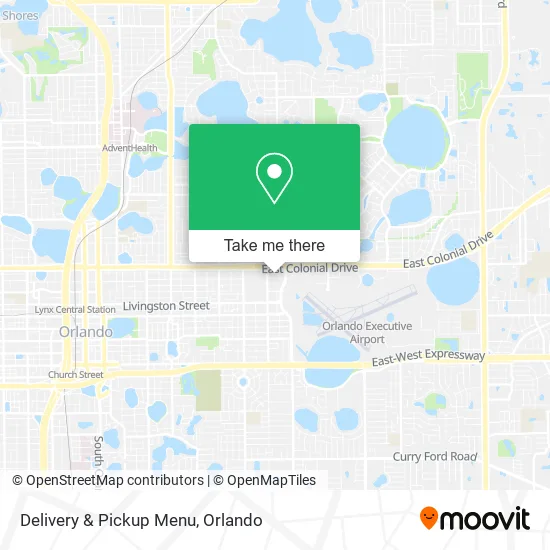 Mapa de Delivery & Pickup Menu