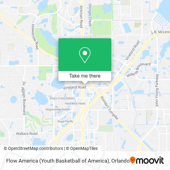 Flow America (Youth Basketball of America) map