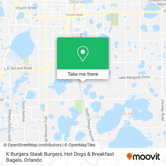 K Burgers Steak Burgers, Hot Dogs & Breakfast Bagels map